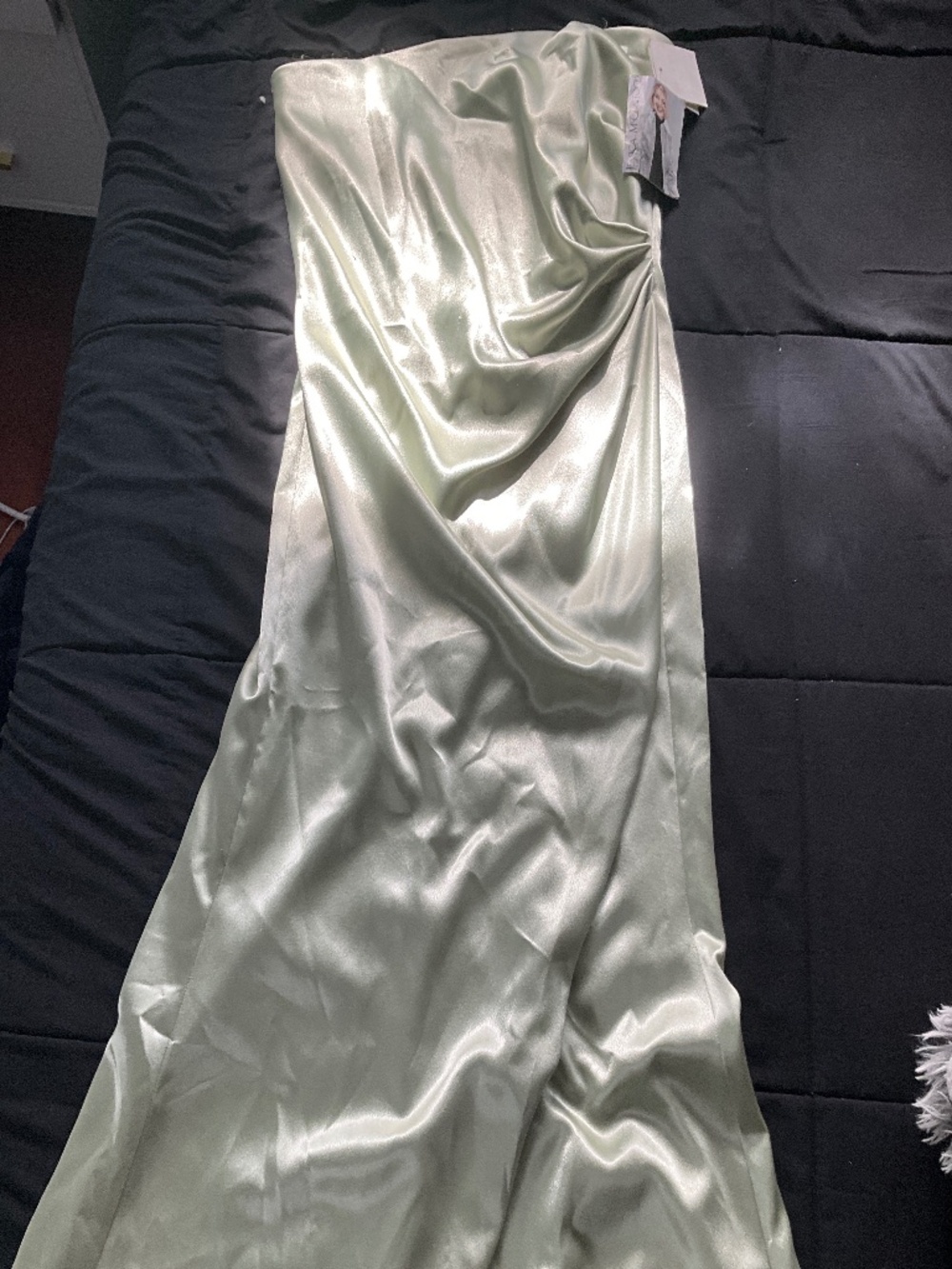 Green Satin Formal/Prom Dress